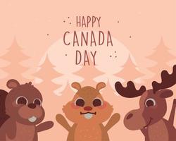 felice giorno del canada card vettore