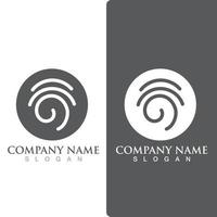 logo dell'impronta digitale e elemento vettoriale simbolo