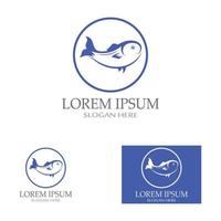 modello di logo di disegno di icona astratta di pesce, simbolo di vettore creativo di club di pesca o negozio online.