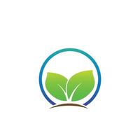 elemento della natura del logo di ecologia della foglia verde vettore