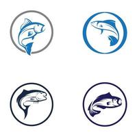 modello di logo di disegno di icona astratta di pesce, simbolo di vettore creativo di club di pesca o negozio online.