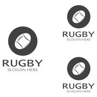 modello di logo di vettore dell'icona di football americano della palla da rugby