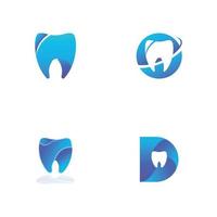 logo dentale, cure dentistiche e salute dentale. illustrazione del modello vettoriale. vettore