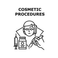 illustrazione nera del concetto di procedure cosmetiche vettore