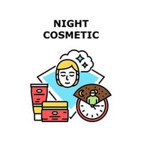 illustrazione a colori del concetto di vettore cosmetico notturno