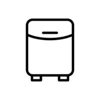 illustrazione del profilo del vettore dell'icona della vista posteriore del frigorifero per il trucco