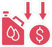 stile icona diminuzione prezzo petrolio vettore