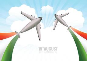 celebrazione del giorno dell'indipendenza dell'india il 15 agosto con il bacground dell'aeroplano vettore