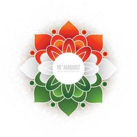 sfondo del giorno dell'indipendenza dell'india con sfondo floreale mandala tricolore vettore