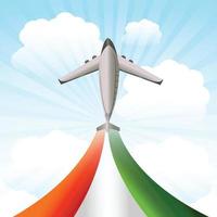 celebrazione del giorno dell'indipendenza dell'india il 15 agosto con il bacground dell'aeroplano vettore