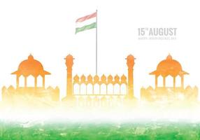 celebrazione del giorno dell'indipendenza dell'india il 15 agosto con lal kila bacground vettore