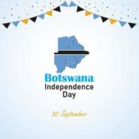 festa dell'indipendenza del botswana biglietto d'auguri. palloncini volanti nei colori nazionali del botswana. felice giorno dell'indipendenza botswana illustrazione vettoriale. vettore