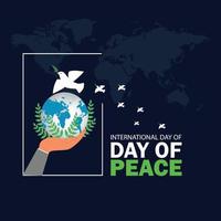 giornata internazionale della pace. 21 settembre. Giornata mondiale della pace. concetto di design per biglietto di auguri, stampa, poster. illustrazione vettoriale. vettore