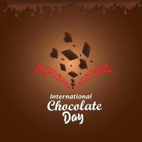 giornata mondiale del cioccolato. illustrazione vettoriale. adatto per biglietti di auguri, poster e banner. vettore