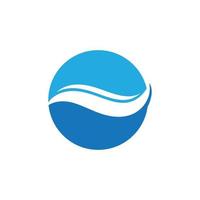 logo dell'onda d'acqua e logo dell'onda del mare o onde d'acqua della spiaggia, con il concetto di design vettoriale. vettore