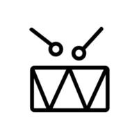 tamburo con vettore icona stick. illustrazione del simbolo del contorno isolato