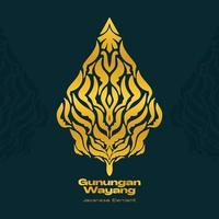 illustrazione giavanese di gunungan wayang vettore