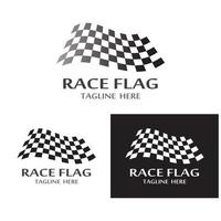 design dell'icona del logo della bandiera di gara vettore