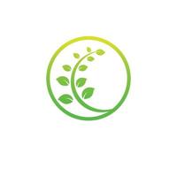 elemento della natura del logo di ecologia della foglia verde vettore