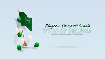 banner realistico della giornata nazionale dell'arabia saudita vettore