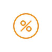 eps10 icona della linea percentuale vettoriale arancione isolata su sfondo bianco. simbolo del contorno dell'etichetta di sconto in uno stile moderno e alla moda piatto semplice per il design del tuo sito Web, il logo, l'interfaccia utente e l'applicazione mobile