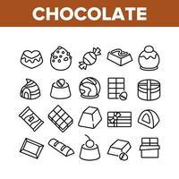 icone di raccolta di cibo dolce al cioccolato impostare il vettore