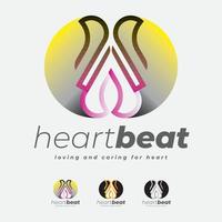 battito cardiaco e logo della fondazione del cuore vettore