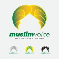 modello di moschea e logo islamico vettore