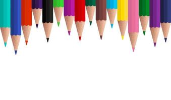 sfondo di matite colorate con spazio per il testo vettore