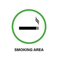icona del cerchio sagoma area fumo. simbolo della stanza per il fumo. fumo di tabacco nicotina sigaretta permesso pittogramma glifo zona esterna. fumo sigaro sigaretta area segno. illustrazione vettoriale isolata.