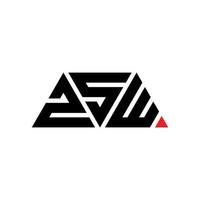 design del logo della lettera del triangolo zsw con forma triangolare. zsw triangolo logo design monogramma. modello di logo vettoriale triangolo zsw con colore rosso. zsw logo triangolare logo semplice, elegante e lussuoso. zsw