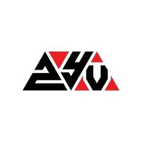 zyv triangolo lettera logo design con forma triangolare. zyv triangolo logo design monogramma. modello di logo vettoriale triangolo zyv con colore rosso. logo triangolare zyv logo semplice, elegante e lussuoso. zyv