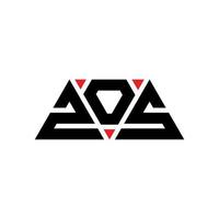 zos triangolo lettera logo design con forma triangolare. zos triangolo logo design monogramma. modello di logo vettoriale triangolo zos con colore rosso. logo triangolare zos logo semplice, elegante e lussuoso. zos