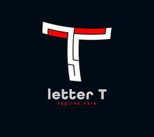 design del logo della lettera t. serie speciale unica. illustrazione vettoriale del modello di design minimale creativo