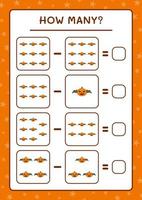 quante zucche, gioco per bambini. illustrazione vettoriale, foglio di lavoro stampabile vettore