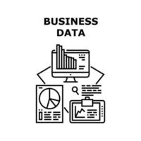 illustrazione nera del concetto di vettore di dati aziendali