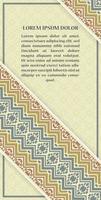 modello di vettore di cartolina d'auguri ornamento vintage. invito a nozze retrò, pubblicità o altro design e luogo per il testo. fiorisce cornice ornamentale e pattern di sfondo.