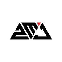 design del logo della lettera del triangolo zmj con forma triangolare. zmj triangolo logo design monogramma. modello di logo vettoriale triangolo zmj con colore rosso. zmj logo triangolare logo semplice, elegante e lussuoso. zmj
