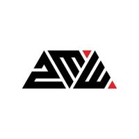 design del logo della lettera triangolare zmw con forma triangolare. zmw triangolo logo design monogramma. modello di logo vettoriale triangolo zmw con colore rosso. zmw logo triangolare logo semplice, elegante e lussuoso. zmw