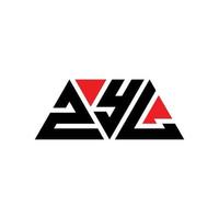 zyl triangolo lettera logo design con forma triangolare. zyl triangolo logo design monogramma. modello di logo vettoriale triangolo zyl con colore rosso. zyl logo triangolare logo semplice, elegante e lussuoso. zyl