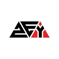 zey triangolo lettera logo design con forma triangolare. zey triangolo logo design monogramma. modello di logo vettoriale triangolo zey con colore rosso. zey logo triangolare logo semplice, elegante e lussuoso. zey