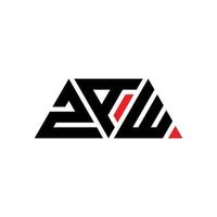 logo della lettera triangolare zaw con forma triangolare. monogramma di design del logo del triangolo zaw. modello di logo vettoriale triangolo zaw con colore rosso. logo triangolare zaw logo semplice, elegante e lussuoso. zaw