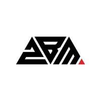design del logo della lettera triangolare zbm con forma triangolare. zbm triangolo logo design monogramma. modello di logo vettoriale triangolo zbm con colore rosso. zbm logo triangolare logo semplice, elegante e lussuoso. zbm
