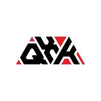 design del logo della lettera triangolare qxk con forma triangolare. monogramma del design del logo del triangolo qxk. modello di logo vettoriale triangolo qxk con colore rosso. logo triangolare qxk logo semplice, elegante e lussuoso. qxk