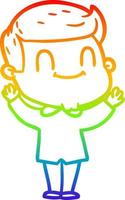 arcobaleno gradiente linea disegno cartone animato uomo amichevole vettore