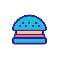 vettore icona hamburger. illustrazione del simbolo del contorno isolato