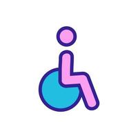 persona disabile in una sedia a rotelle icona vettore illustrazione del profilo