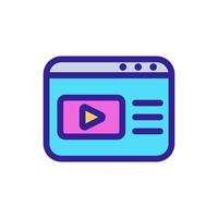 vettore icona video browser. illustrazione del simbolo del contorno isolato