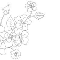 linea di fiori, illustrazione floreale vettore