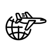 vettore icona pianeta aereo. illustrazione del simbolo del contorno isolato